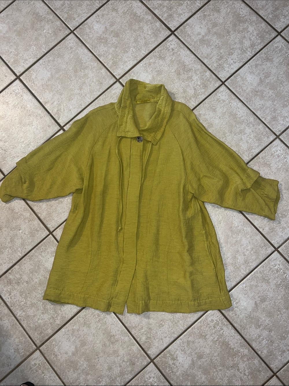 cut loose Olive Tunic Jacket with Stand Collar